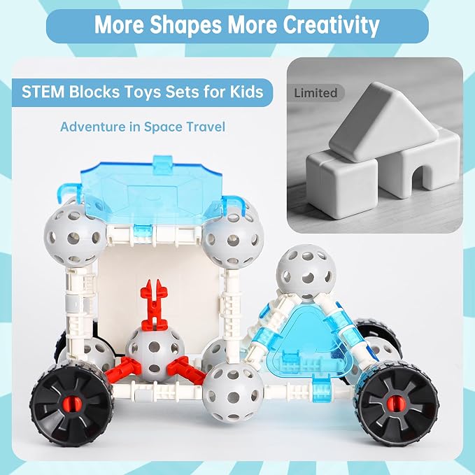 160PCS STEM Building Toys 360° Connectors for Kids 3-12 | Engineering Building Kit, Creative Play Set, Educational Gift, Eerector Set,Construction Toys for Kids, Interlocking Blocks