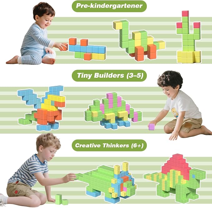 Apluses Magnetic Blocks for Kids Toys, Magnetic Building Cubes Toy for Sensory STEM Autism Education Preschool, Magnet Toys for 3 4 5 6 Year Old, Birthday Gifts Games for Boys Girls