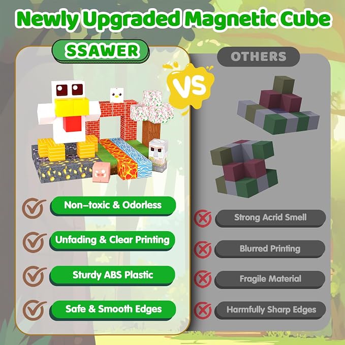 Magnetic Blocks, 150PCS Light Up Building Cube Toys Gifts for Kids | Magnetic Cubes, 0.8 inches Building Blocks, 1PCS Light Up Blocks, STEM Toys Christmas Birthday Gifts for Kids Boys Girls