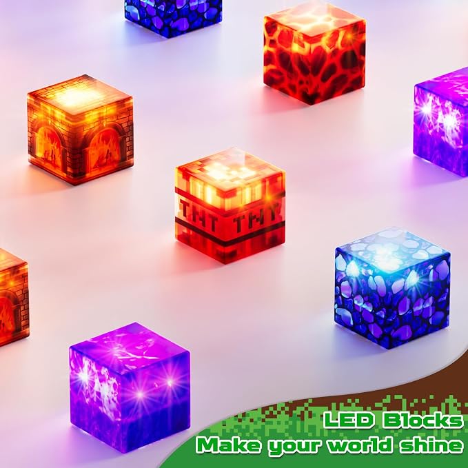 Magnetic Blocks - 150 PCS Dinosaur Volcano Forest Castle Set with Light Up Blocks - Kids Classroom Sensory Toy for Toddlers STEM, Construction Stacking Toy Kids 3+ Boys Easter Basket Stuffers