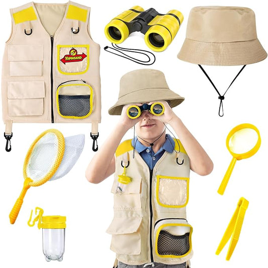 YOPINSAND Kids Explorer Kit & Bug Catcher Kit, Kids Outdoor Exploration Set | Camping Gear with Vest & Hat, Ideal Outdoor Camping Adventure Toys for Ages 3 4 5 6 7 8 Boys Girls