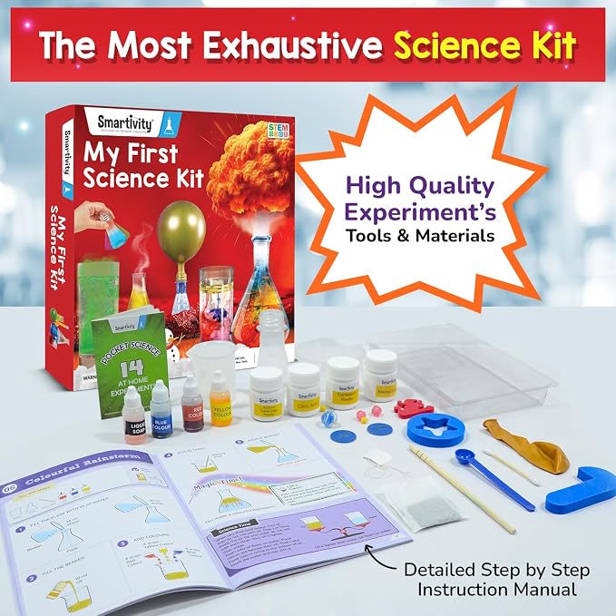 Smartivity My First Science Experiment Kit for Kids 6-14 Years | 50+ Amazing Science Experiments | Educational STEM Toy | Birthday Gift for Boys & Girls Ages 6,7,8,9,10,11,12,13,14