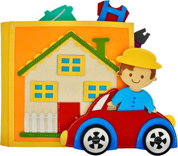 Busy Book for Toddlers 1-3, Montessori Busy Board for 1 Year Old | Felt Activity Books for 1+ year old, Airplane Car Travel Toy, Quiet Books, Kids Ages 2-4 Preschool Educational Learning Gifts