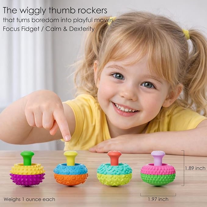 Silicone Thumb Rocker Fidget Toys for Kids Adults ,8PCS Stress Relief Sensory Toys for Autism ADHD Anxiety,Fun Textures Gadgets,Office Desk Toy,Stocking Stuffers for Women Men Teen Gifts