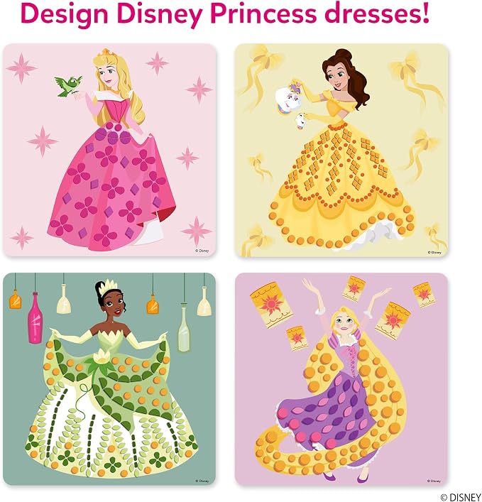 Skillmatics Fun with Foam – Disney Princess, Art & Craft Kit, Gift for Kids | 3D Foam Stickers, Mess-Free Fun for Girls & Boys, Fans of Cinderella, Rapunzel, DIY Felt Craft Kits for Ages 3, 4, 5, 6, 7