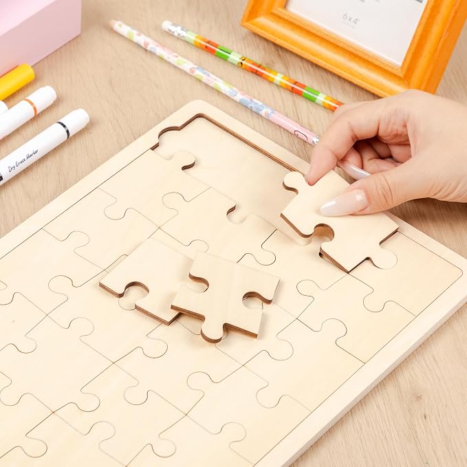 Mr. Pen- Blank Wooden Puzzle, 100 Pieces, 14.2" x 10.6" (Pack of 4)