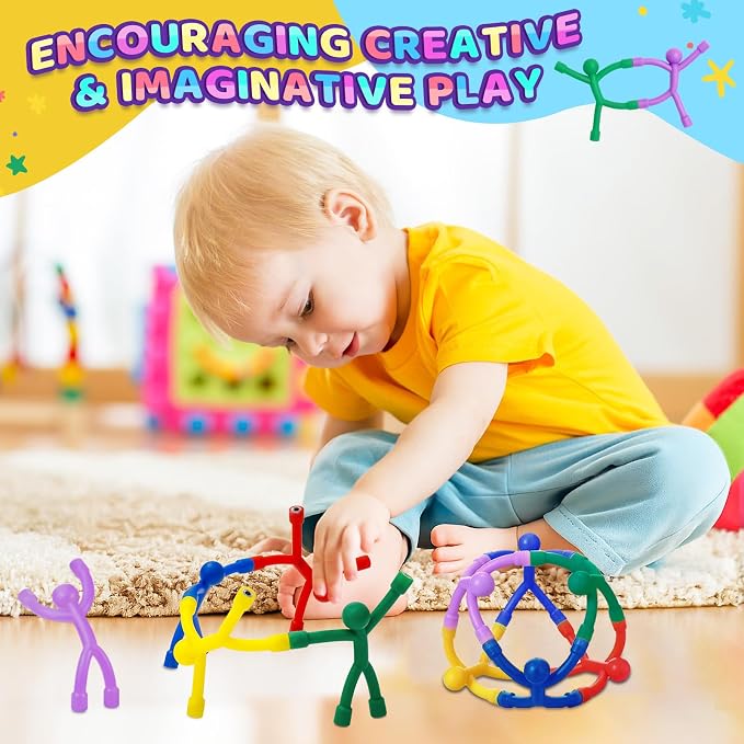 Magnetic Toddlers Sensory Toys, 10Pcs Road Trip Car Airplane Travel Activities Essentials Toy for Kids Ages 4-8, Fidget Toys for Adults Teens Boys girls Stress Relief, Fridge Magnet Men People