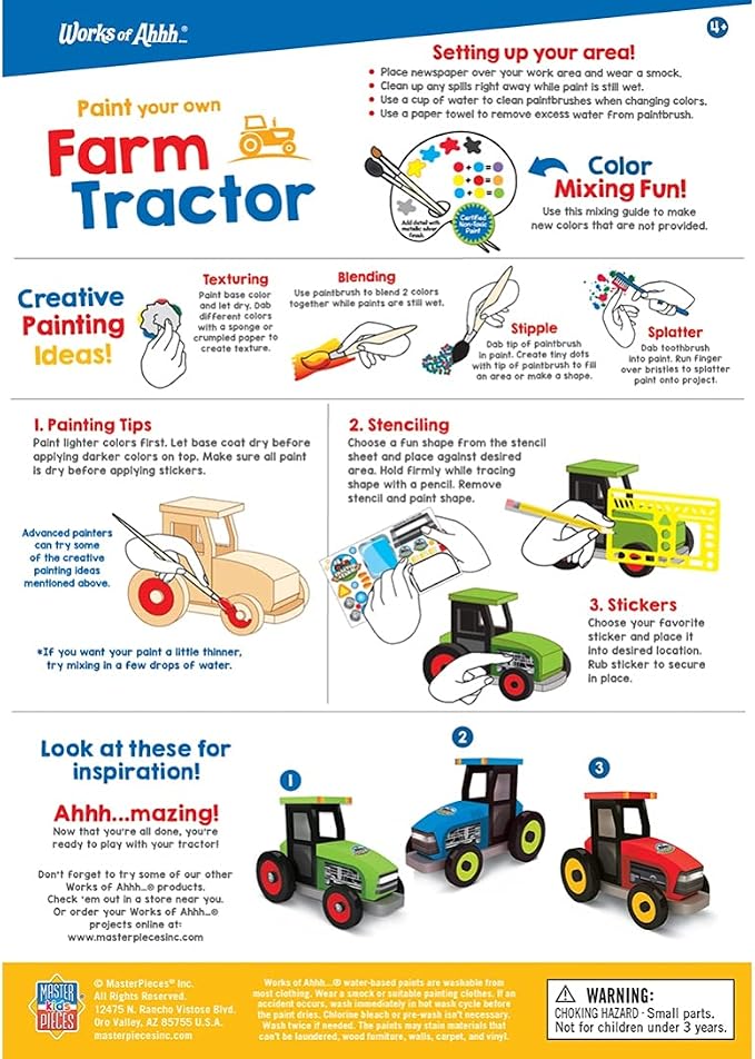 Craft Set - Farm Tractor Premium Wood Paint Kit