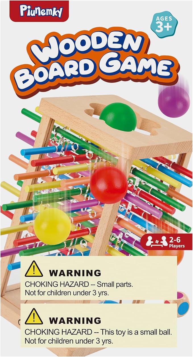 Montessori Wooden Board Game for Kids 3–8, Fine Motor Skills Toy 42 Sticks | Montessori Toys, Color matching, Fine Motor & Family Travel — CPC-Certified Beech Wood & Acrylic, Gift Boys Girls Ages 3–8