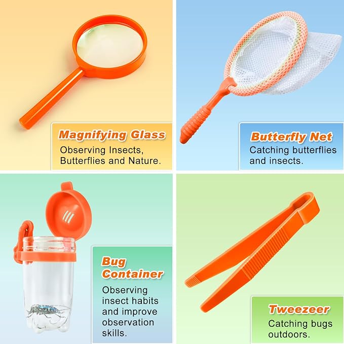 YOPINSAND Kids Explorer Kit & Bug Catcher Kit, Kids Outdoor Exploration Set | Camping Gear with Vest & Hat, Ideal Outdoor Camping Adventure Toys for Ages 3 4 5 6 7 8 Boys Girls