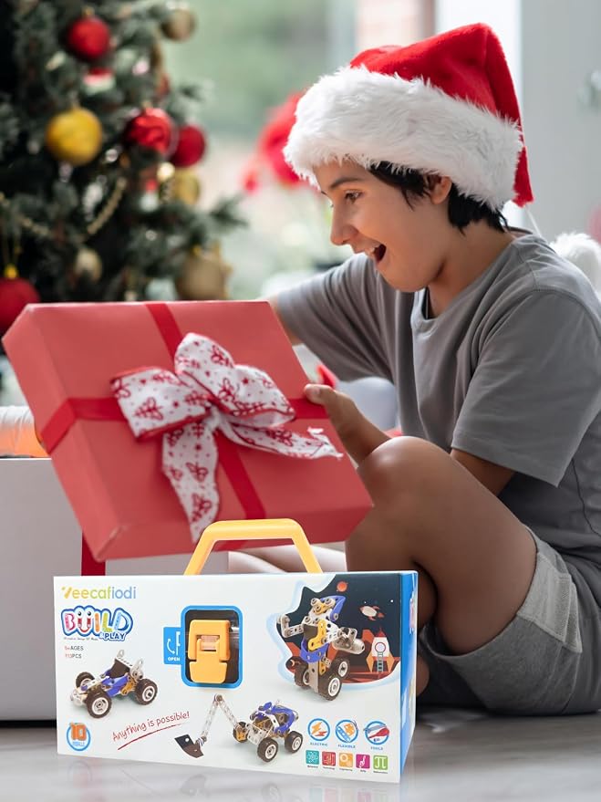 10 in 1 STEM Toys for 5 Year Old Boy, Building Toys for Kids Ages 4-8 5-7 6-8, STEM Engineering Construction Kit with Electric Motor, Educational Science Gift for 5 Year Old Boys