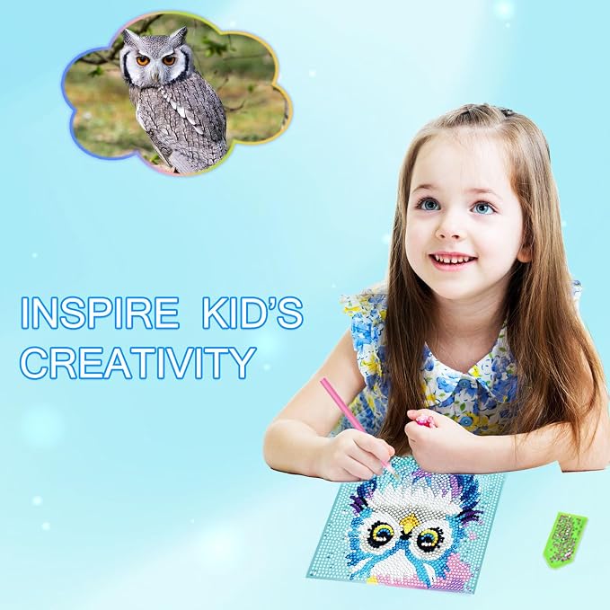 Nardoll Diamond Art Kits for Kids - Arts and Crafts for Kids Ages 4-8-12 - Dimond Art Painting with Wooden Frame - GEM Art for Girls Gifts Boys Adults Beginners Home Wall Decor(7x7inch)
