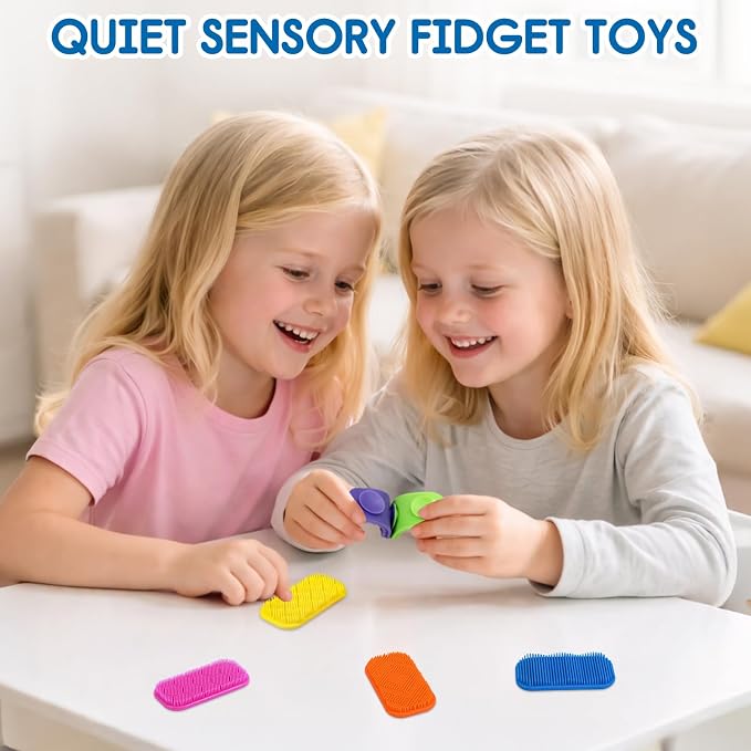 Sensory Fidget Toys for Kids Adults, Sensory Calm Strips for ADHD, Autism with Suction Cups, Texture Relief Toys for Kids Over 3 Years