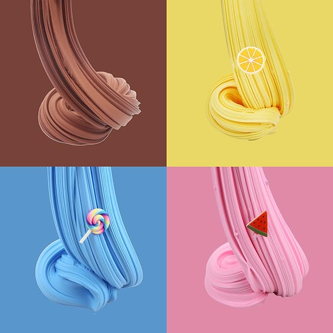 ZONEWAY 7 Pack Cake Butter Slime Kits, Soft and Non-Sticky Slime Kit Party Favors for Girls and Boys