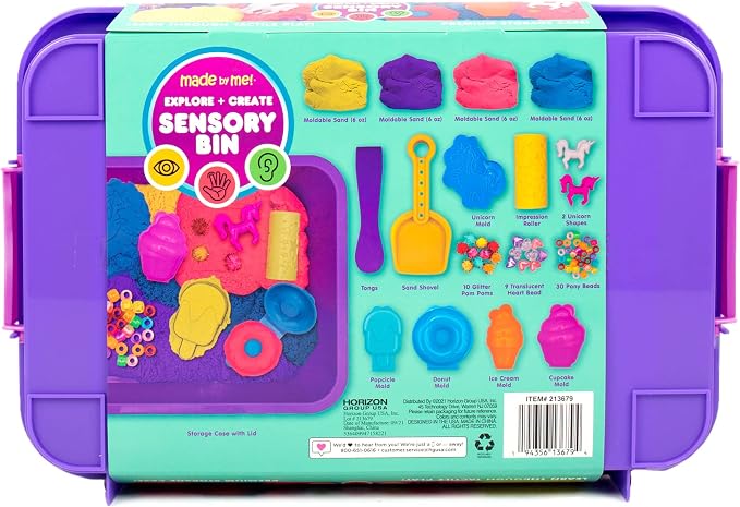 Made By Me Explore + Create Unicorn Sensory Bin - Sensory Bins for Toddlers - All-in-One Tactile Sensory Toys - Learn Through Play Toys - Unique Fine Motor Toys & Magical Sensory Experience