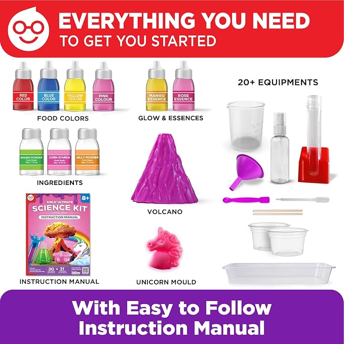 Doctor Jupiter Girls' Ultimate Science Experiments Kit for Kids Ages 8+ | Science Kits for Kids Ages 8-12, Birthday Gift Ideas for Girls 8, 9, 10, 11, 12 Year Olds, STEM Educational Toys