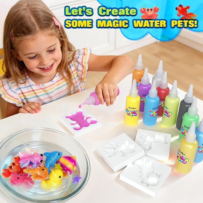 Magic Water Elf Craft Kits - DIY Squishy Maker Toys for Kids Ages 4-8 | Arts and Crafts for Kids, Gifts for Girls Boys, Make Squishies Toys Crafts Glowing in the Dark, Water Toys Birthday Gifts