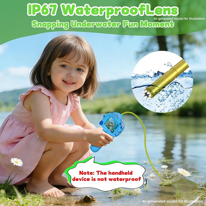 Kids Borescope Camera with Light, 2.4" Screen Kids Endoscope, Science Kits STEM Educational Toys for Boys & Girls Ages 4-12, Birthday Gifts for Indoor Outdoor Nature Explorer(Blue)