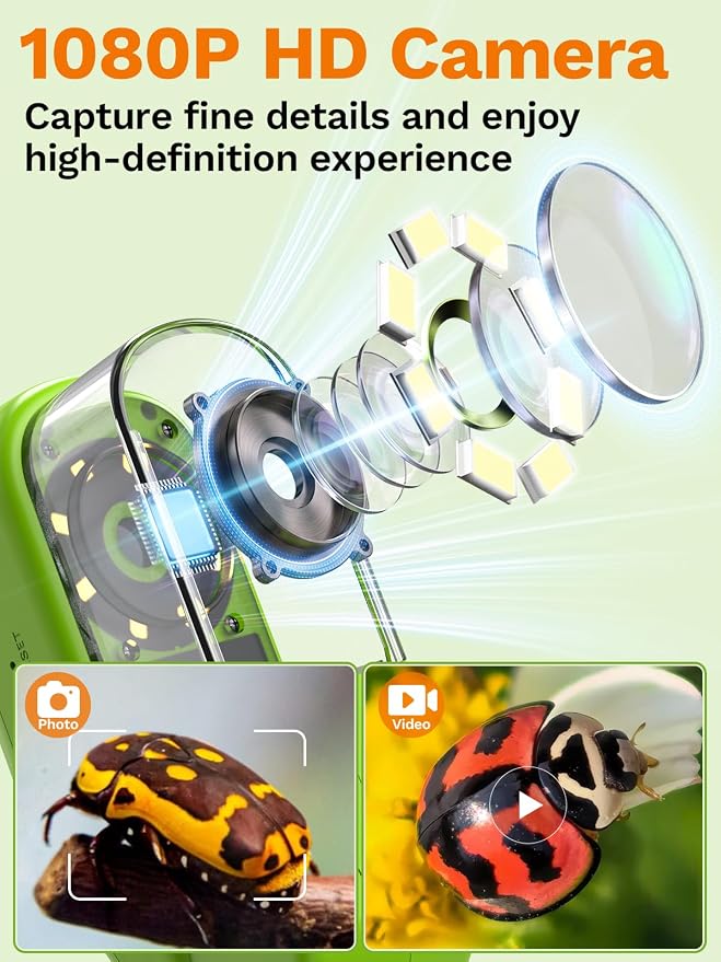Bug Catcher for Kids with Microscope, Bug Catching Kit-Emerald Green | Kids Microscope, Outdoor Toys with Magnifier, Tweezers & Insect Box, STEM Educational Birthday Gift for Kids Ages 3-12