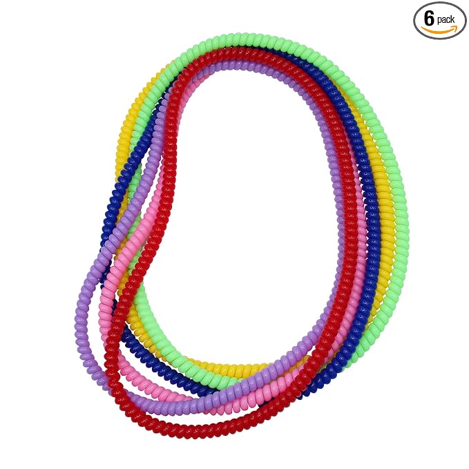 Sensory Chew Necklace for Boys and Girls, 6 Pack Stretch Chewing Necklaces for Kids with Autism ADHD SPD, Oral Motor Aids Baby Chew Toys Reduce Fidgeting for Kids Chewer (6)