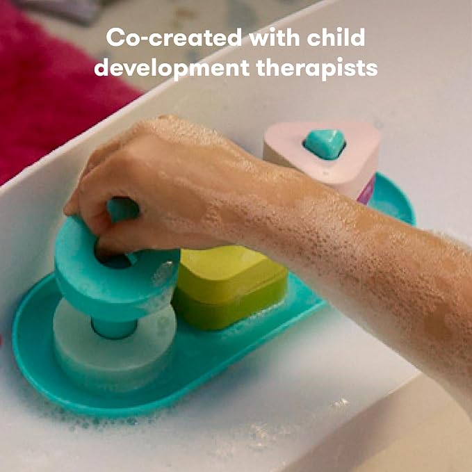 Frida Baby Sort + Solve Bath Puzzle Bath Toy, Matching + Sorting Bath Toys for Toddlers, Play with Purpose, Develop Fine Motor Skills, Sequencing, Problem Solving, Count, Learn Shapes & Colors