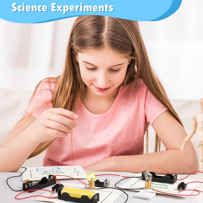 12 Bulk Electric Circuit Kit for Kids Age 8-12, Basic Circuits Science Light Bulb Experiments for Beginners, Class STEM Projects STEAM Activities, Classroom Educational Circuit Board Building Kits