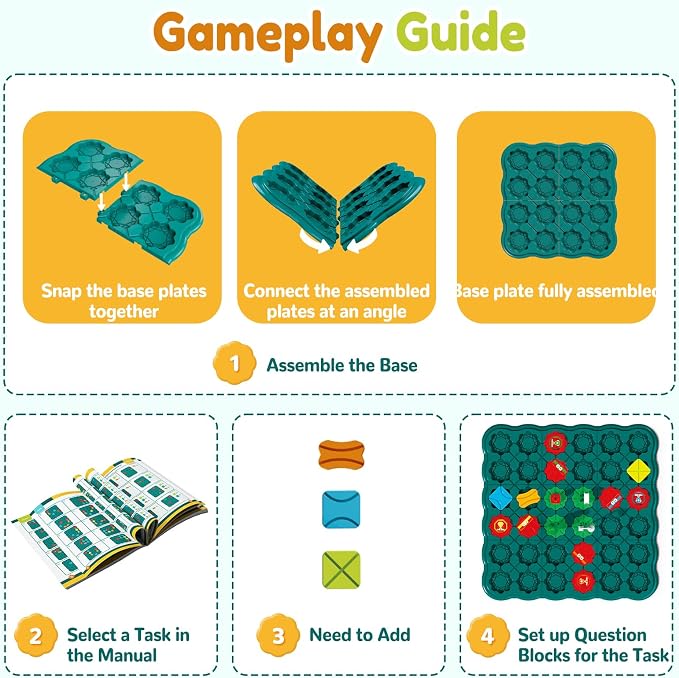 STEM Board Games Kids Toys, Maze Brain Teaser Puzzles Learning Games, Logic Road Track Building Blocks Educational Montessori Preschool Birthday Boys Girls Gifts for Kids Ages 3 4 5 6 7 8 Year Old