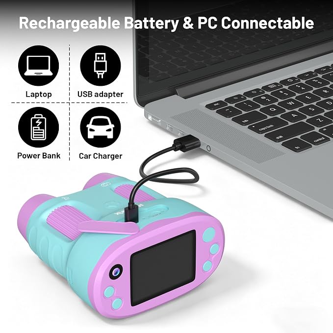 1000X Handheld Microscope for Kids 2.0" Screen 32GB Card Included | Rechargeable 3 in 1 Pocket Digital Kids Microscopes with Camera & Selfie Lens, Edu Science Kits for Kids 4-6 8-12 Purple