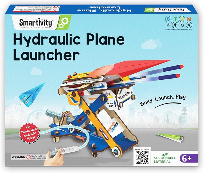 Smartivity 2in1 Hydraulic Aeroplane & Dart Launcher for Kids 6-14 | 50+ Amazing Science Experiments | Educational STEM Toy | Birthday Gift for Boys & Girls Ages 4,5,6,7,8 Years