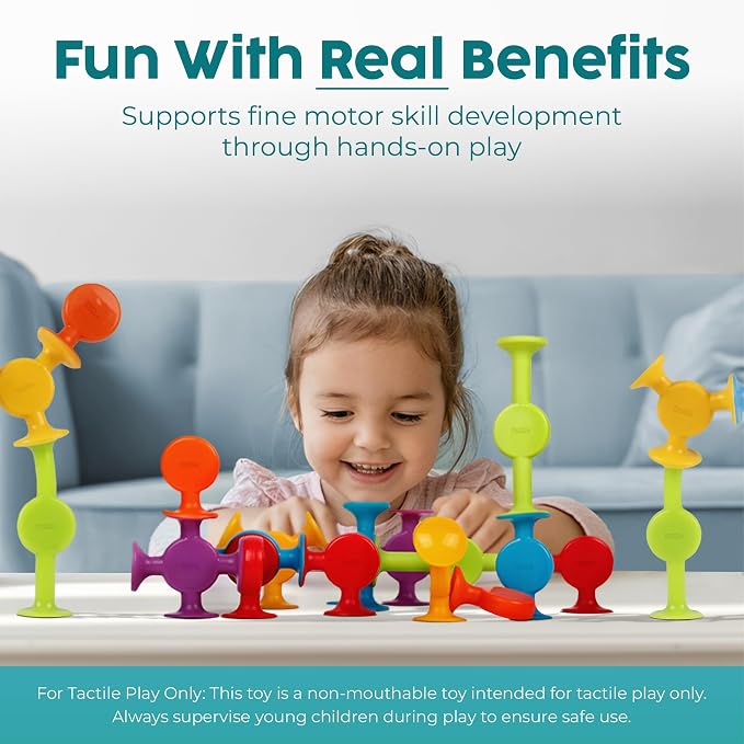 BUNMO Bath Toys Suction - Connect, Build, Create - Bath Toys - Hours of Fun & Creativity - Fine Motor Skills - Stimulating Sensory Toys - Non-Mouthable Toy 3+ - Textured 44 Pack