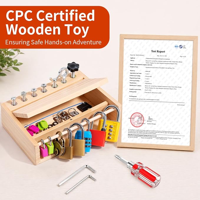 INIFEIDALA Montessori Toys for 3 4 5 6 Year Old Birthday Gift | Screwdriver Board Set,Lock and Key Toy,Fine Motor Skills,STEM Toys,Educational Learning Sensory Activities