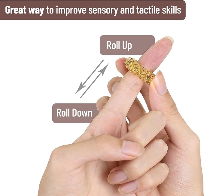 Mr. Pen- Spiky Sensory Rings, 20 Pack, Jewel Tones | Stress Relief Fidget Sensory Toys, Fidget Ring for Anxiety, Massager, Individuals with BFRB, ADHD and Attention Disorder