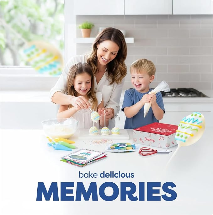 Baketivity Egg Shape Vanilla Cake Pops Kids Baking DIY Activity Kit