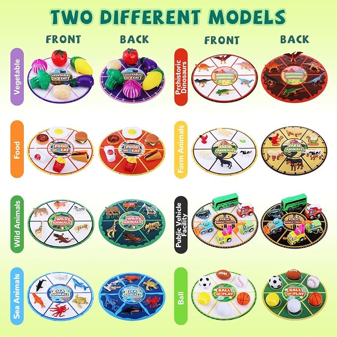 Sorting Toys for Toddlers, 48pcs Toys Match Card Sort Game with Storage Bag | Sorting Matching Game Set, Multiple Theme Fine Motor Toys Sensory Play Box Preschool Learning Activities Education Playset