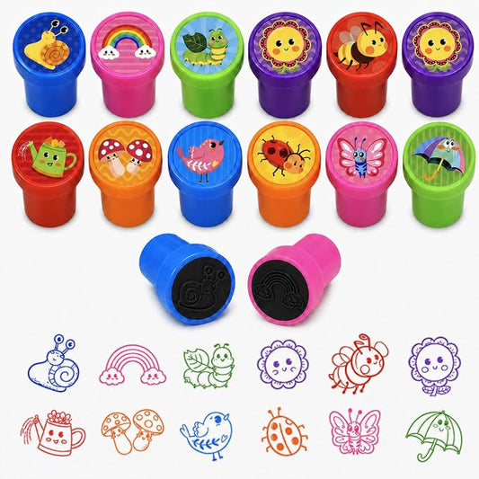Cinrobiye 24 Pcs Insect Stampers Party Favor Set, Cute Bug Stamps for Kids Birthday Party, Classroom Rewards, Educational Learning Toys, Goody Bag Fillers, Nature Themed Party Supplies