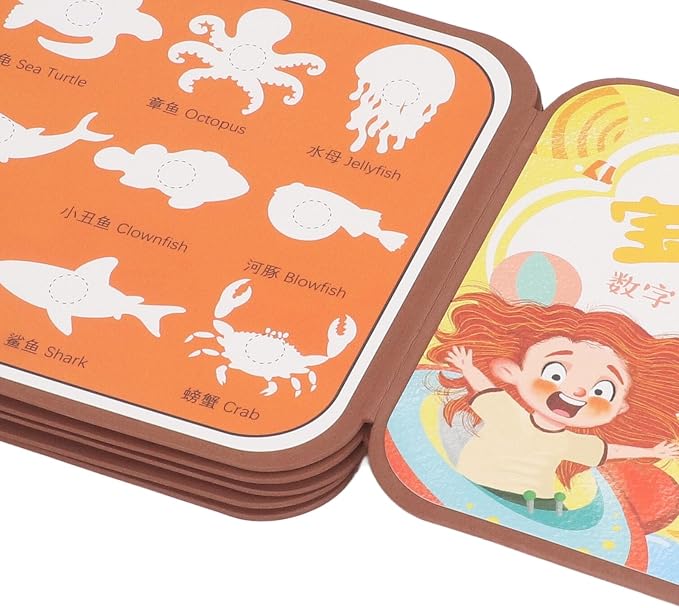 Logic Thinking Silent Sticker Book with Long Life Ideal for Shape and Color Recognition, Radiation-free Material, Early Education