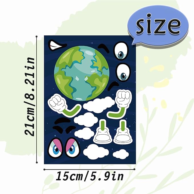 24 Sheets Make a Face Outer Space Stickers for Kids Party Favors | Make Your Own Planet Stickers Birthday Decorations Supplies, Toddlers Crafts Activities Gifts Goodie Bags Stuffers