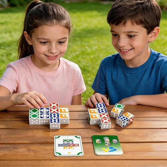 iuuoi Matching Puzzle Game, Fast-Paced Visual Recognition Block Family Board Game, Brain Teaser Puzzles for Kids & Adults 2 Player, Travel Games for Boys & Girls Ages 6 and up