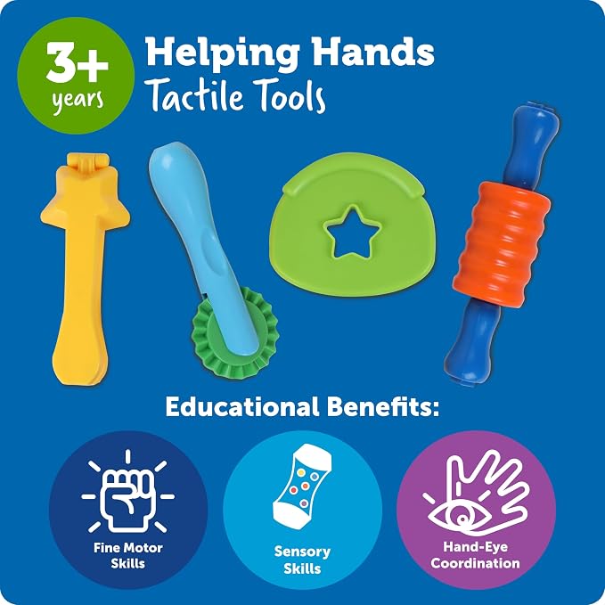 Learning Resources Helping Hands Tactile Tools - Sensory Bin Toys, Preschool Toddler Activities, Fine Motor Toy, Tools for Sensory Bins and Table, Montessori, Gifts for Boys and Girls