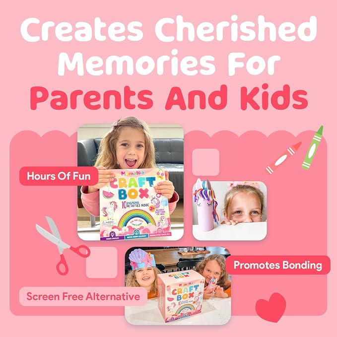 Mumaloo Kids Craft Kit – 10 Unicorn & Mermaid Art Projects | No Mess · All Supplies Included · Ages 3 4 5 6 7 8 · Educational Gift for Girls · Toddler Arts and Crafts