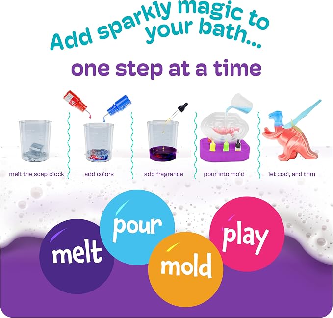 Dino Soap Making Kit For Kids - Dinosaur Science Toys Kits - DIY Craft Kit | Gifts for Kid All Ages, DIY Activities Craft - Art Crafts Gift Set for Boys and Girls Age 3 4 5 6 7 8 12 Year Old Boy