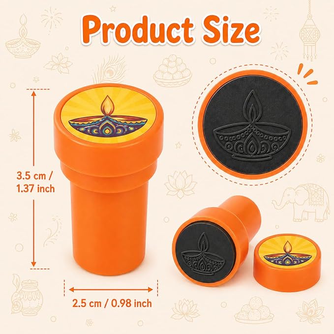 Cinrobiye 24 Pcs Diwali Stampers Party Favor Set, Cute Festival of Lights Stamps for Kids Diwali Celebration, Classroom Rewards, Cultural Party Supplies, Goody Bag Fillers, Holiday Party Favors