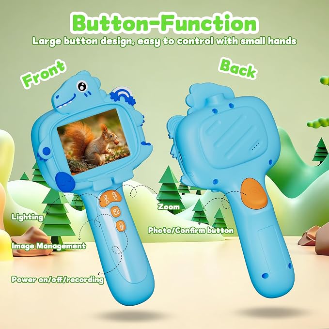 Kids Borescope Camera with Light, 2.4" Screen Kids Endoscope, Science Kits STEM Educational Toys for Boys & Girls Ages 4-12, Birthday Gifts for Indoor Outdoor Nature Explorer(Blue)