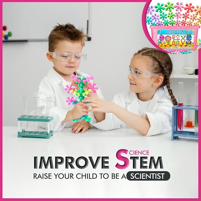 Curious 2 Learn 300pcs Pastel Building Blocks STEM Toy – Montessori Interlocking Discs Set for Kids 3+ | Educational Construction Set | Creative Gift for Girls & Boys | Safe, Durable & Colorful