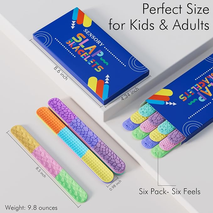 Sensory Slap Bracelets for Kids Teens,12PCS Fidget Toys Snap Bracelets for Stress Anxiety Autistic ADHD,Calm Down Classroom Travel Students Prizes Toys, Stocking Stuffers for Teens Boys Girls