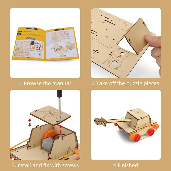STEM Kits for Kids Age 8-10 10-12, 6 Set Wood Building Projects Crafts 6-8 | Science Model Car Kits for Kids Age 8-12, Wooden 3D Puzzles, STEM Toys for Boys 8 9 10 12 13 Year Old Birthday Gifts
