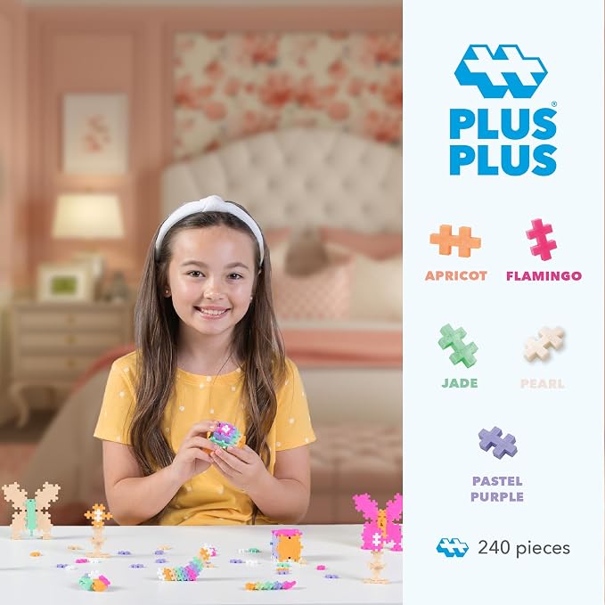 PLUS PLUS 240 Piece Pearl Mix - Mini Waffle Blocks, Classroom Must Haves | STEM Toys, Sensory Bin Filler, Autistic Kids Must Haves, Gifts for Boys & Girls, Christmas Stocking Stuffers for Kids