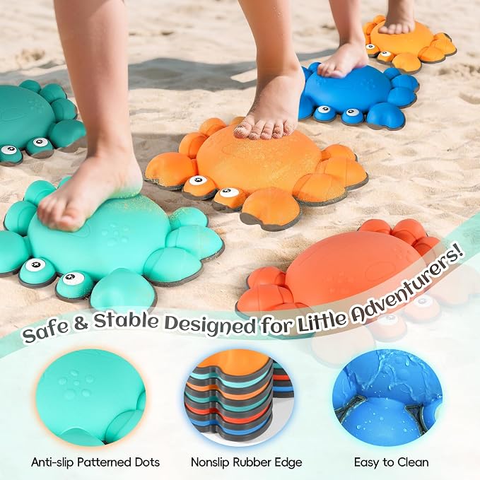 TOPNEW Stepping Stones for Kids, Non-Slip Balance Stepping Stones for Promoting Children's Coordination Skills, Toddler Stepping Stones Obstacle Course for Kids Age 3 4 5 6 7+