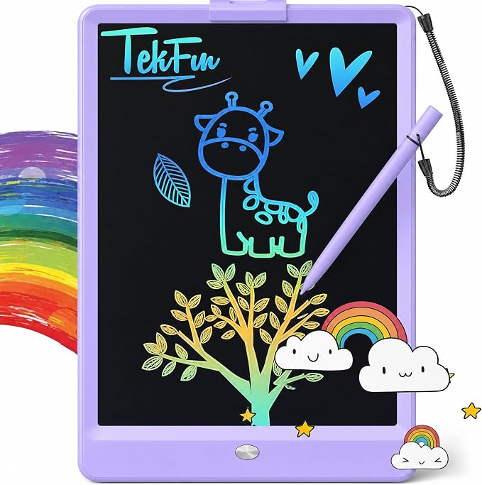 LCD Writing Tablet for Kids, 10-inch Coloring Drawing Pad, Mess Free Doodle Board, Airplane Travel Toys for Boys and Toddlers, Road Trip Essentials, Gifts for 3 4 5 6 7 8 Year Old Girls(Purple)