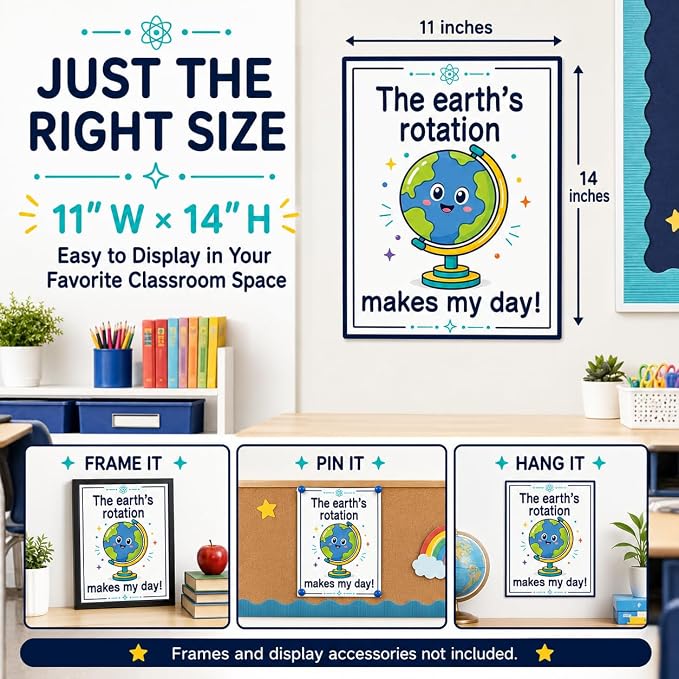 Funny Science Posters Set of 6, Science Classroom Decor, 11x14 Inch | science classroom science posters for classroom middle school chemistry posters scientific method poster